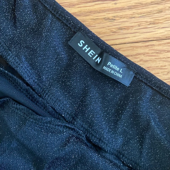 Shein Dress Women’s Petite Large Black Bodycon, One Shoulder NWOT - Picture 2 of 8